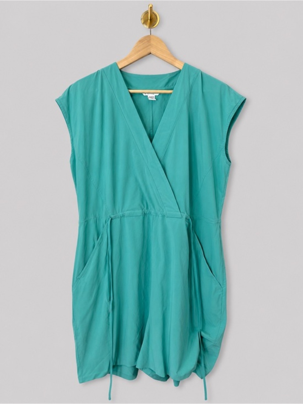 Athleta Marlow romper Teal Wrap Front Active Dress Travel Dress - Picture 1 of 15